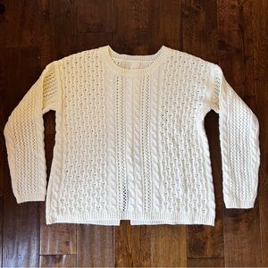 Classic Ivory Cable Knit Sweater